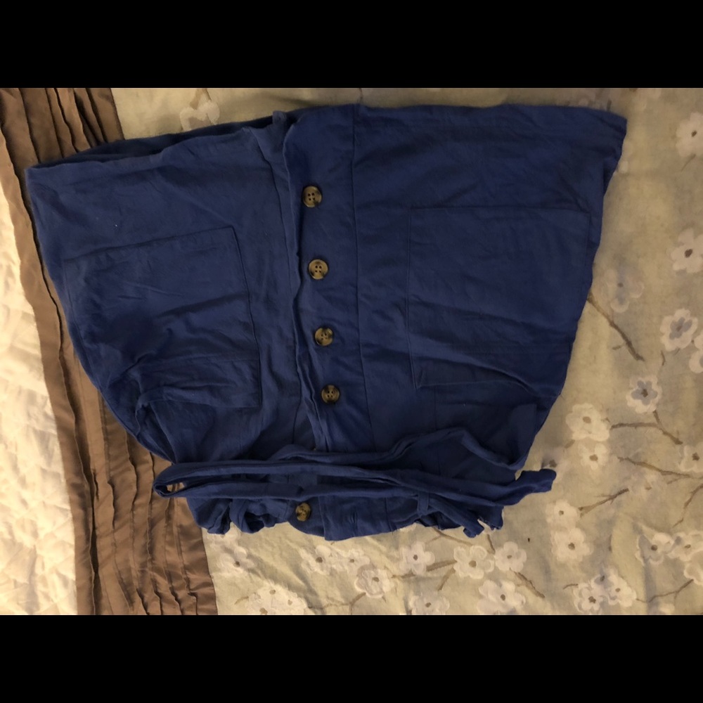 💥FINAL DAY Blue button up mini skirt medium